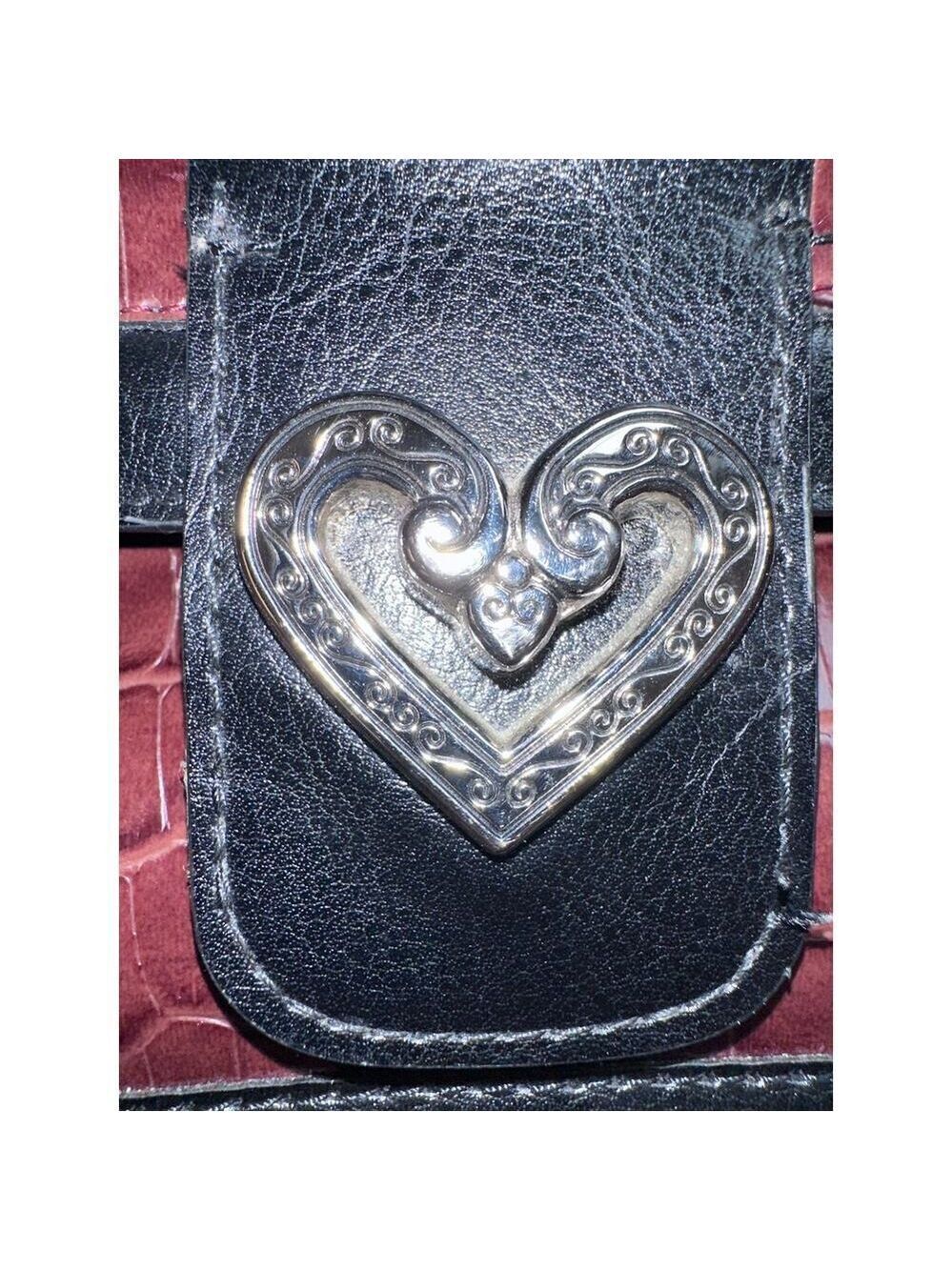 Retro Style Faux Crocodile Skin Brown/Black With Silver Metal Multi Pocket Purse - Picture 10 of 13